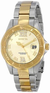 Invicta Japanese Quartz champagne Watch #17021 (Women Watch)