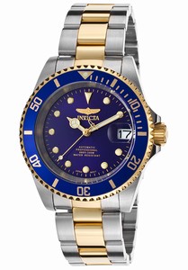 Invicta Pro Diver Automatic Analog Date Blue Dial Two Tone Stainless Steel Watch # 17045 (Men Watch)