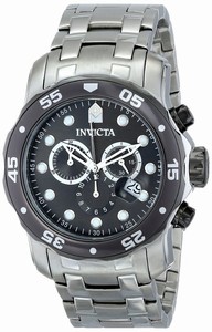Invicta Pro Diver Quartz Chronograph Date Black Dial Stainless Steel Watch # 17083 (Men Watch)
