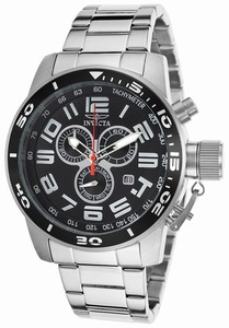 Invicta Corduba Quartz Analog Day Date Black Dial Stainless Steel Watch # 17097 (Men Watch)