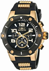 Invicta Speedway Quartz Chronograph Date Black Polyurethane Watch # 17200 (Men Watch)