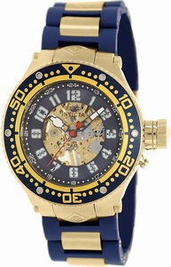 Invicta Corduba Mechanical Hand Wind Skeleton Dial Blue Polyurethane and Stainless Steel Watch # 17247 (Men Watch)