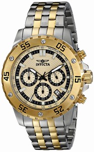 Invicta Gold Dial Stainless Steel Band Watch #17454 (Men Watch)