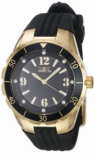 Invicta Angel Quartz Analog Black Polyurethane Watch # 17486 (Women Watch)