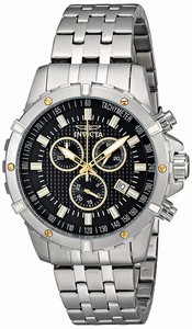Invicta Black Dial Stainless Steel Band Watch #17502 (Men Watch)
