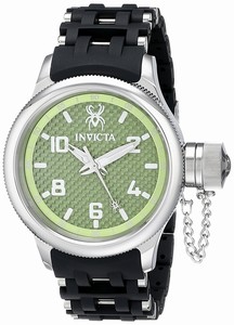 Invicta Russian Diver Quartz Green Dial Black Polyurethane Watch # 17788 (Men Watch)