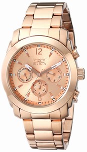 Invicta Rose Gold Dial Stainless Steel Band Watch #17902 (Women Watch)