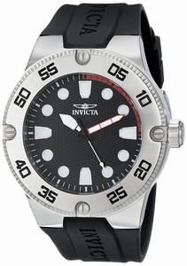 Invicta Pro Diver Quartz Analog Black Silicone Watch # 17916 (Men Watch)