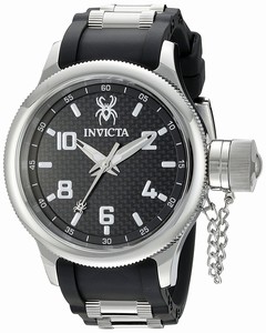 Invicta Russian Diver Quartz Analog Black Polyurethane Watch # 17944 (Men Watch)