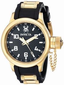 Invicta Russian Diver Quartz Analog Black Polyurethane Watch # 17946 (Men Watch)