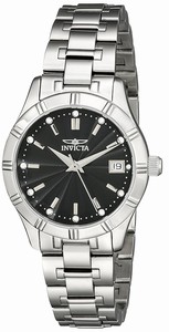 Invicta Black Dial Stainless Steel Band Watch #18125 (Women Watch)