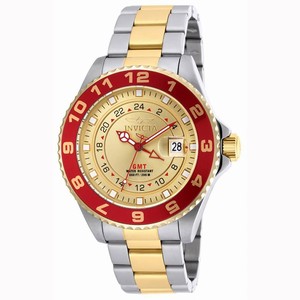 Invicta Champagne Dial Fixed Gold-plated With A Red Top Ring Band Watch #18246 (Men Watch)