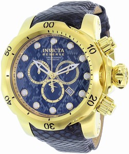 Invicta Venom Quartz Chronograph Date Grey Leather Watch # 18300 (Men Watch)