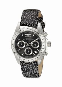Invicta Speedway Quartz Chronograph Date Black Leather Watch # 18359 (Women Watch)