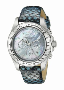 Invicta Speedway Quartz Mother of Pearl Chronograph Dial Leather Watch # 18396 (Men Watch)