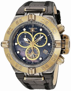 Invicta Subaqua Quartz Chronograph Date Black Leather Watch # 18445 (Men Watch)