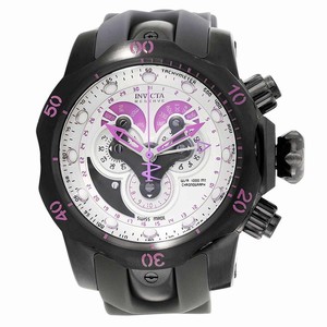 Invicta Venom Quartz Chronograph Black Polyurethane Watch # 18534 (Men Watch)