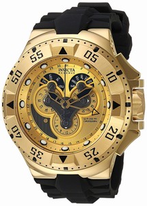 Invicta Excursion Quartz Chronograph Day Date Month Black Silicone Watch # 18557 (Men Watch)