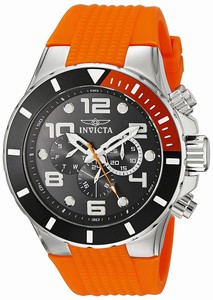 Invicta BQuartz Analog Day Date Orange Rubber Watch # 18738 (Men Watch)