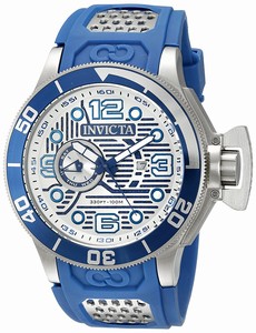 Invicta Corduba Quartz Day Date Blue Polyurethane Watch # 18832 (Men Watch)