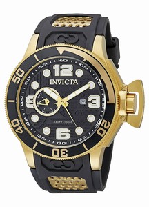 Invicta Corduba Black Dial Day Date Black Polyurethane Watch # 18833 (Men Watch)