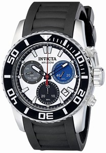 Invicta Pro Diver Quartz Chronograph Day Date Black Polyurethane Watch # 18941 (Men Watch)