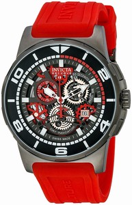 Invicta Quartz Chronograph Day Date Red Silicone Watch # 18950 (Men Watch)