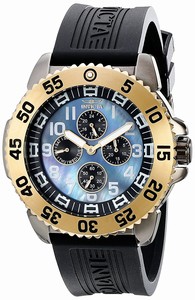 Invicta Pro Diver Quartz Mother of Pearl Chronograph Black Polyurethane Watch # 18988 (Men Watch)