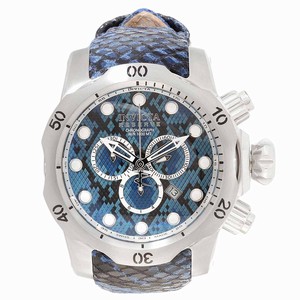 Invicta Venom Blue Dial Chronograph Date Blue Leather Watch # 19002 (Men Watch)