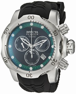 Invicta Venom Quartz Chronograph Day Date Black Silicone Watch # 19006 (Men Watch)