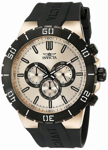 Invicta Quartz Chronograph Date Black Polyurethane Watch # 19198 (Men Watch)