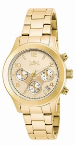 Invicta Gold Dial Stainless Steel Band Watch #19217 (Women Watch)
