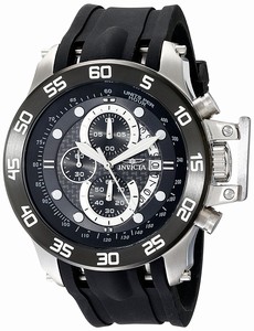 Invicta I Force Quartz Chronograph Date Black Polyurethane Watch # 19251 (Men Watch)