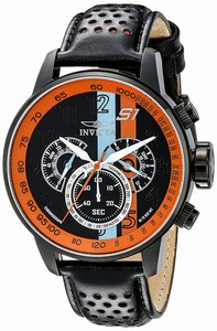 Invicta S1 Rally Quartz Chronograph Black Leather Watch # 19288 (Men Watch)