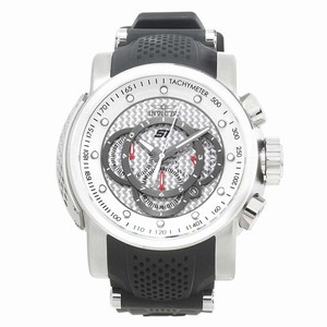 Invicta S1 Rally Quartz Silver Carbon Fiber Dial Chronograph Date Black Silicone Watch # 19318 (Men Watch)