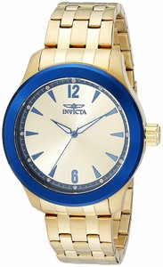 Invicta Gold Dial Stainless Steel Band Watch #19367 (Men Watch)