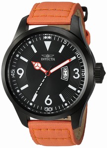 Invicta Aviator Quartz Analog Date Orange Nylon Watch # 19420 (Men Watch)