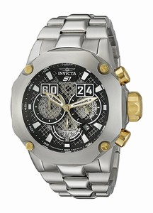 Invicta Black Dial Measures Seconds Luminous Chronograph Watch #19429 (Men Watch)