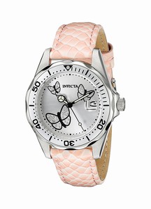 Invicta Quartz Analog Date Pink Leather Watch # 19738 (Women Watch)