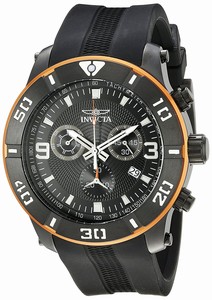 Invicta Pro Diver Black Dial Day Date Black Polyurethane Watch # 19827 (Men Watch)