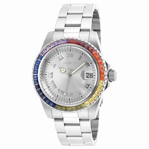 Invicta Angel Quartz Analog Date Crystal Bezel Stainless Steel Watch # 20021 (Women Watch)