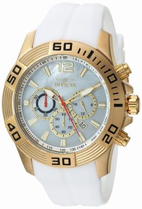 Invicta Pro Diver Quartz Chronograph Date White Silicone Watch # 20296 (Men Watch)