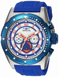 Invicta Speedway Quartz Chronograph Date Blue Polyurethane Watch # 20304 (Men Watch)