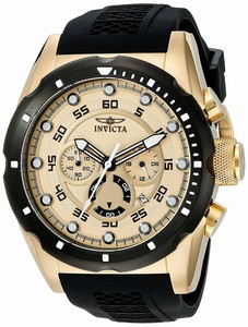 Invicta Speedway Quartz Chronograph Date Black Polyurethane Watch # 20306 (Men Watch)
