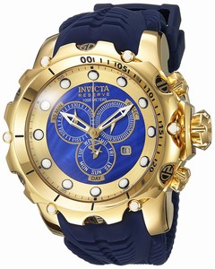 Invicta Venom Blue Dial Chronograph Day Date Blue Silicone Watch # 20402 (Men Watch)