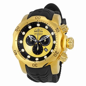 Invicta Gold And Black Quartz Watch #20443 (Men Watch)