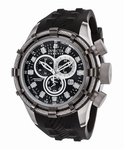 Invicta Bolt Quartz Chronograph Day Date Black Silicone Watch # 20447 (Men Watch)