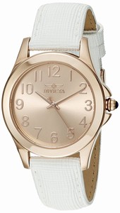 Invicta Angel Qiartz Analog White Leather Watch # 21374 (Women Watch)