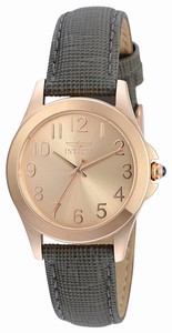 Invicta Rose Gold Dial Leather Band Watch #21585 (Women Watch)