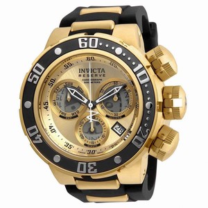 Invicta Reserve Quartz Chronograph Date Black Polyurethane Watch# 21641 (Men Watch)